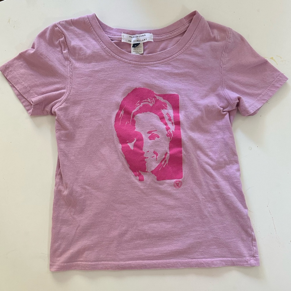 We ❤️ Hillary (Clinton) Marc Jacobs T Shirt Short Sleeve S Vintage Retro Pink